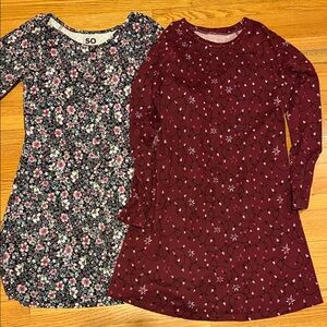 SO Kids Floral and Burgundy Dress Set